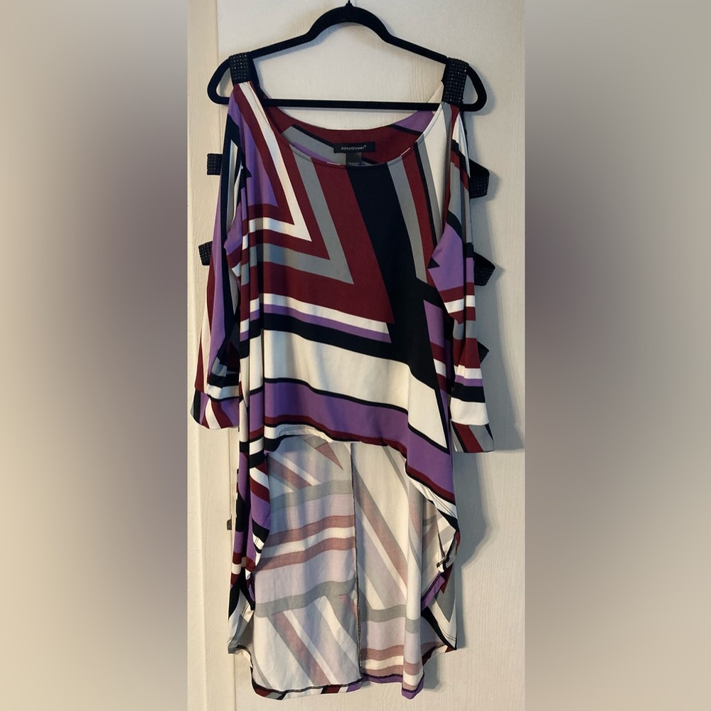 Ashley Stewart Multicolor Geometric Tunic
